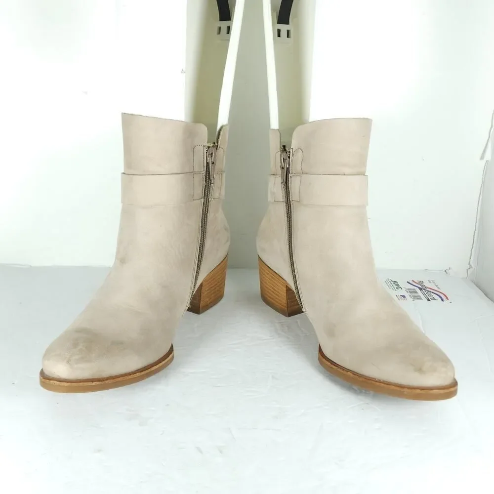PAUL GREEN Women's Sherida US7,5 AU5 Taupe Nubuck Suede Heel Ankle Booties